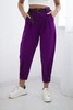 Punto trousers with leg closure dark purple