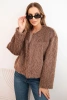 Faux fur women's jacket without fastening brown