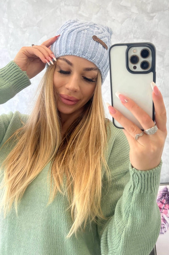 Fleecová čepice Paulina K227 modrá