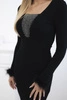 Knitted dress with fur on the cuffs black