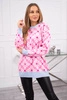 Sweater with a geometric motif light pink