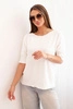 Women's short-sleeve viscose sweater ecru