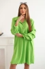 Oversized dress with decorative sleeves bright green