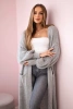 Pullover lange Strickjacke grau
