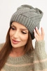 Women's winter hat with wool dark gray