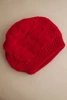 Women's winter hat made of wool with decorative weave K451 red