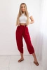 Trousers with wide leg and pockets burgundy