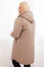 Plus Size women's winter quilted jacket with a hood fango