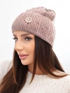 A hat women's ribbed made of viscose with modal addition mokka