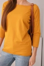 Dámská halenka s lodičkovým výstřihem hořčicová