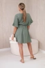 Muslin dress with waist khaki