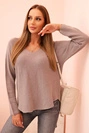 Women's sweater with viscose and V-neck fango