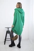 Sweatshirt with long back and hood light green