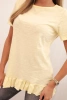 Women's blouse with a frill at the bottom yellow