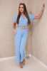 Jumpsuit mit dekorativem Taillengürtel blau