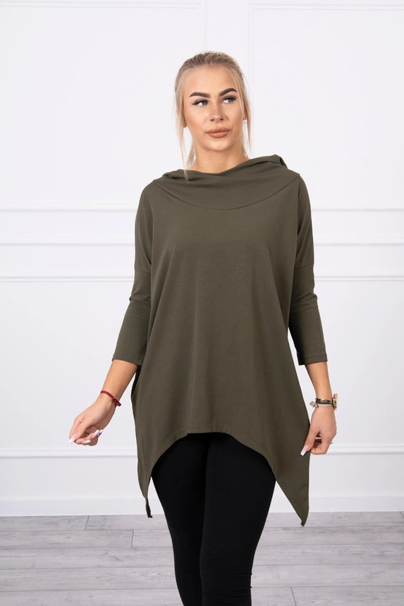 Sweatshirt with a print of wings khaki