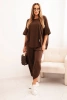 Baumwollset Bluse + Hose braun