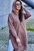 Warm-up Sweatshirt mit Seitenschlitzen mocca