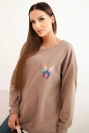 Women's oversized cotton sweatshirt with colorful wings on the back fango