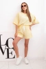 Damen-Butterset mit einer kurzärmeligen Bluse und Shorts mit Gummizug gelb