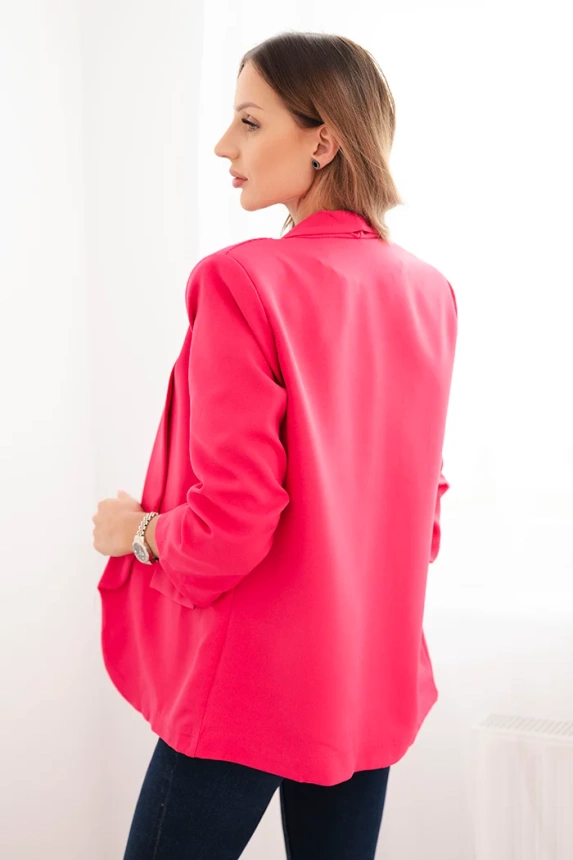 Women's unbuttoned blazer with lining S/M pink