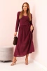 Langes Kleid mit Trägern pflaumenfarben