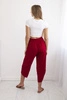 Trousers with wide leg and pockets burgundy