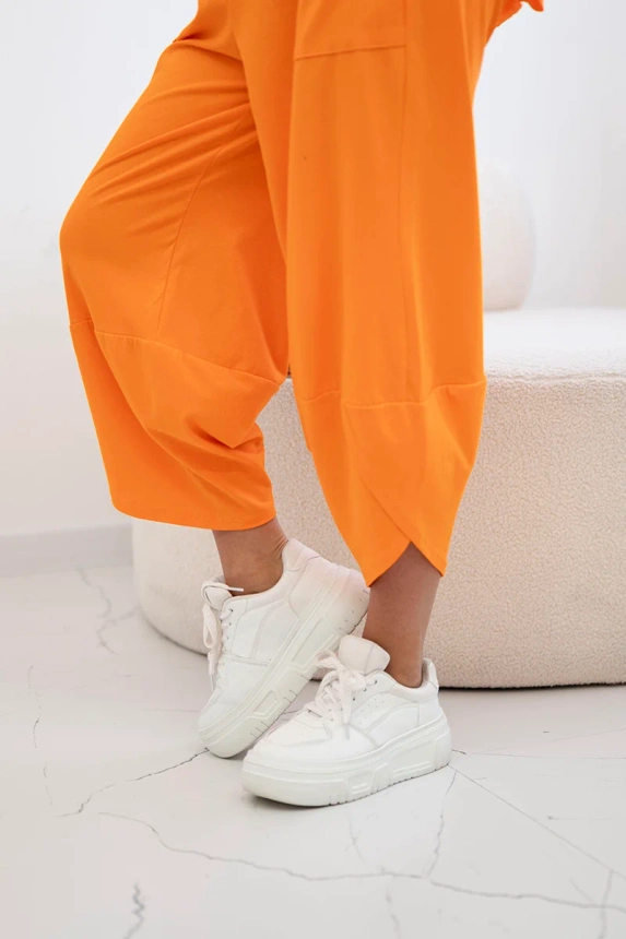 Cotton set blouse + trousers orange