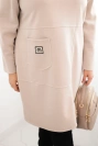 Dámské šaty Plus Size máslo s kapsou a rukávem 3/4 béžový