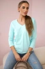 Bluse mit V-Ausschnitt mint