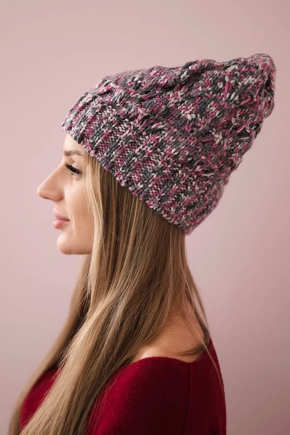 Cap with fleece Roksana K209 purple + graphite