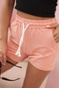 Damen Baumwollshorts mit Gummizug und Bindung in der Taille apricot
