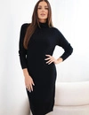 A dress women's sweater viscose with turtleneck and long sleeve black
