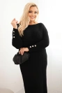 Damen Plus Size Strickkleid mit Mohair schwarz