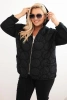 Dámska mikina Plus Size bavlnená na zips čierna