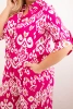 Plus size women's viscose set with geometric print fuchsia