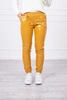 Double-layer trousers with velor mustard