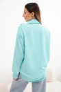 Women's viscose shirt with long sleeves and ruffles mint