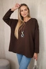 Viscose sweatshirt with pendant brown