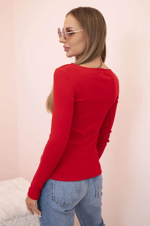 Bluse runder Ausschnitt dunkelpudrig rosa