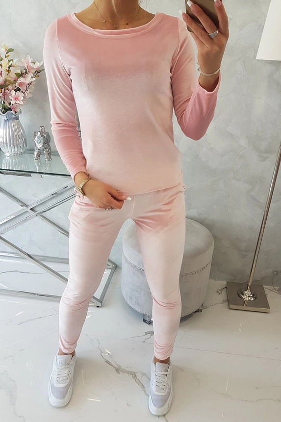 Veloursset mit Falz hinten puderrosa