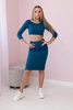 Set aus Bluse und Rock marineblau