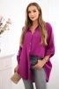 Hemd aus Baumwoll-Musselin Plus Size dunkelviolett