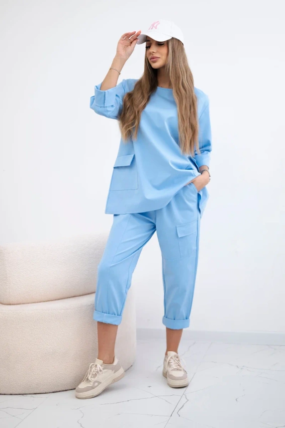 Punto set sweatshirt + pants blue