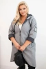 Elegantný dámsky kabát Plus Size s golierom a veľkými vreckami fango