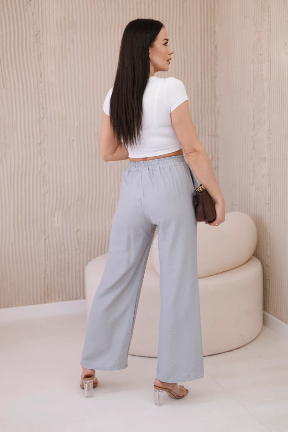 Viscose wide-leg trousers grey