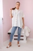 Short-sleeved cotton shirt ecru
