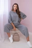 Cotton sweatshirt pants set grey melange