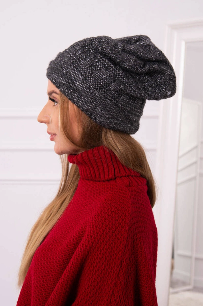 Čapica s fleece Edyta K298 grafit