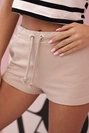 Damen Baumwollshorts mit Kordelzug beige